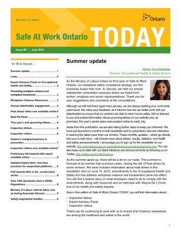 Safe At Work Ontario TODAY