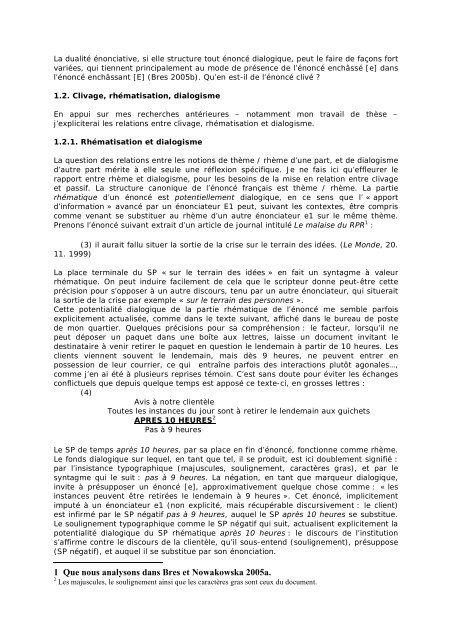 Syntaxe et analyse du discours - Atelier des Sciences du Langage ...