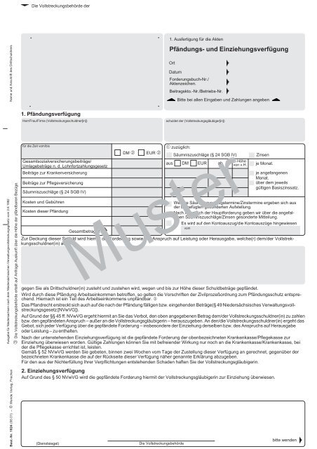 · · · · Pfändungs- und Einziehungsverfügung