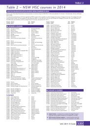 Table 2 â NSW HSC courses in 2013 - Universities Admissions Centre