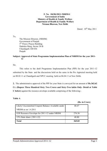 PIP 2011-12-ROP - Department of Health & Family Welfare, Punjab ...