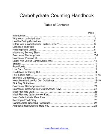 Carbohydrate Counting Handbook