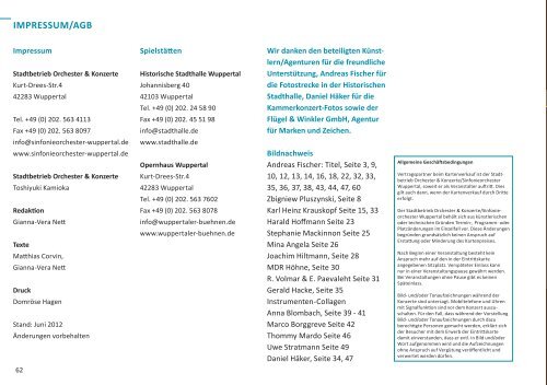 Jahresprogramm 2012/13 - Sinfonieorchester Wuppertal