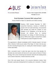 Scott Sylvester Connects With LeisureTech - LeisureTech Electronics