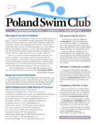 Message from the President Board of Trustee Positions 2009 Poland ...