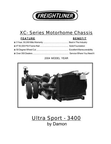 2004 Ultrasport 3400 Chassis Specifications