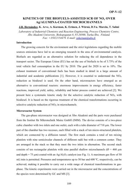 Boreskov Institute of Catalysis of the Siberian Branch of Russian ...