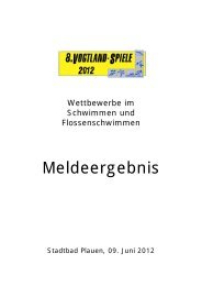 Vogtlandspiele Schwimmsport 2012 - SC Plauen 06