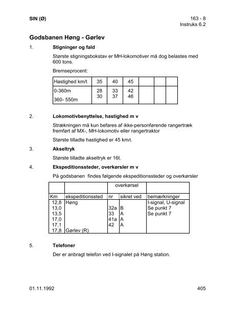 SIN (Ø/V) Generelle instrukser - Banedanmark