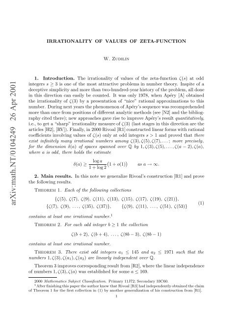 a, c - Wadim Zudilin