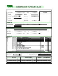 Subsistence & Travelling Claim Form - Department of Public Works