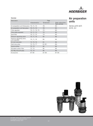 Air preparation units - OPERATOR SERV