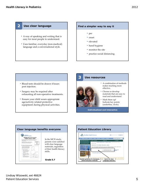 Health Literacy in Pediatrics - McMaster Pediatrics Residency Program