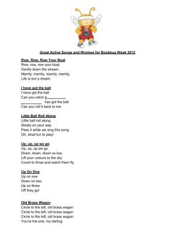 Great Active Songs and Rhymes for Bookbug Week 2012 Row, Row ...