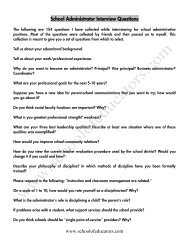 School Administrator Interview Questions - School of Educators