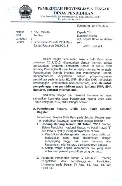 Ppdb Dinas Pendidikan Provinsi Jawa Tengah