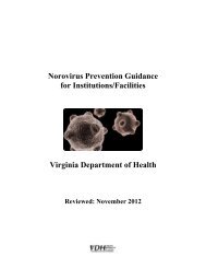 Norovirus Prevention Guidance For Healthcare Facilities - Virginia ...