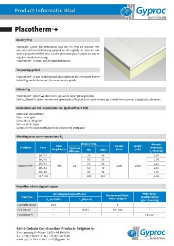 PlacothermÂ®+ - Gyproc