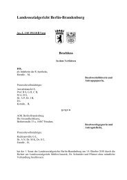 Beschluss - Landessozialgericht der Länder Berlin und Brandenburg