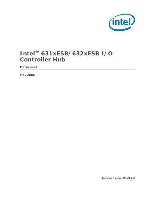 Intel 631xESB/632xESB I/O Controller Hub - Viglen Download
