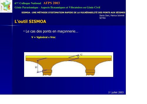 L'outil SISMOA