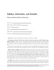 Syllabus, Information, and Schedule - University of Arkansas ...