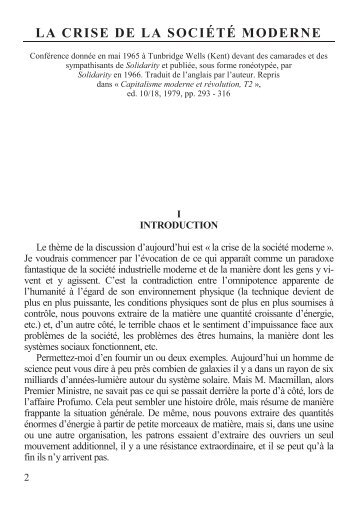 1965-05 La crise de la société moderne - La Bataille socialiste