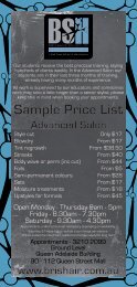 Download Price List for Brisbane Ground Level Advanced Salon
