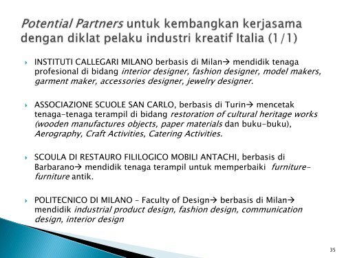 Industri Kreatif di Italia - Indonesia Kreatif