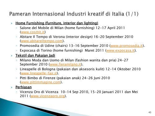 Industri Kreatif di Italia - Indonesia Kreatif