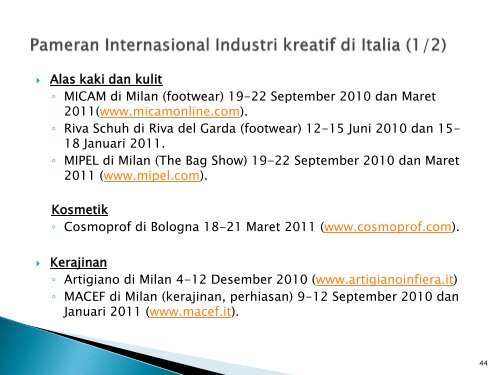 Industri Kreatif di Italia - Indonesia Kreatif