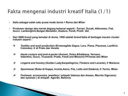 Industri Kreatif di Italia - Indonesia Kreatif