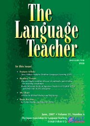 The Japan Association for Language Teaching  - JALT Publications