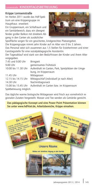 JAHRESPROGRAMM 10 Jahre in Kiel - Haus der Familie in Kiel