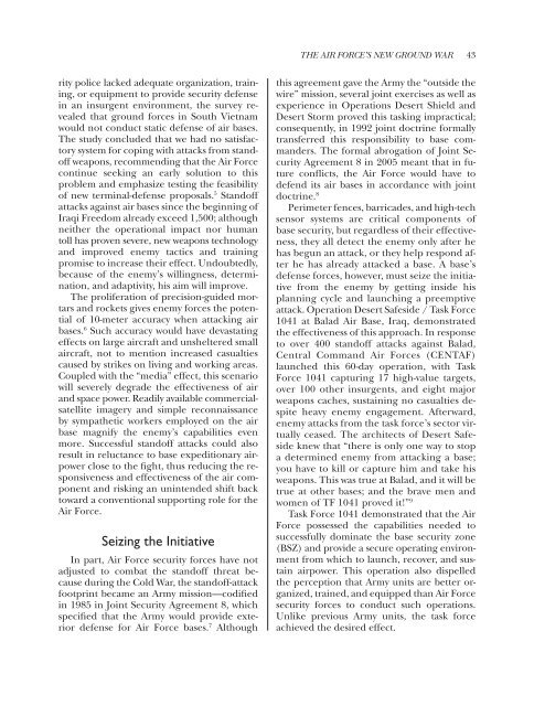 Fall 2006 - Air & Space Power Chronicle - Air Force Link