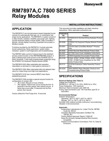 RM7897A,C 7800 SERIES Relay Modules - Patriot Supply