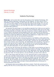 Vedanta Psychology - Suhotra Maharaja Archives