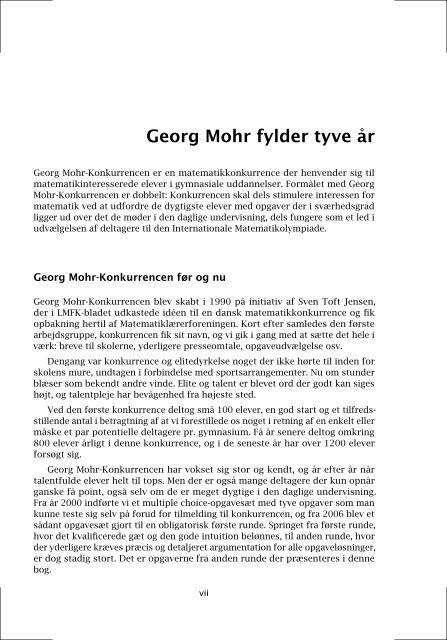 georg mohr-konkurrencen. opgaver og lÃ¸sninger 1991-2010.