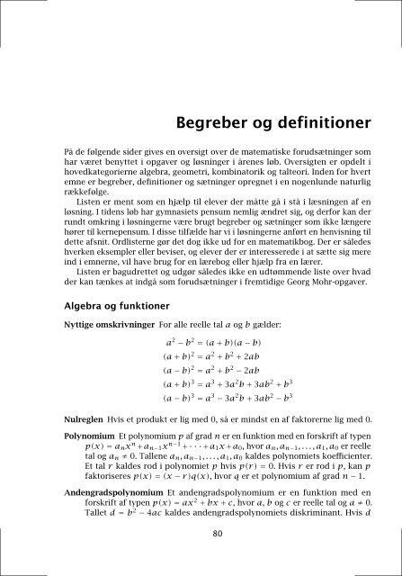 georg mohr-konkurrencen. opgaver og lÃ¸sninger 1991-2010.