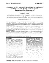 Correlation between Knowledge, Attitude and Performance of the ...