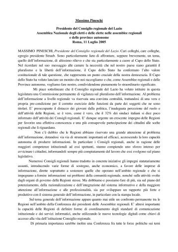 Massimo Pineschi - Parlamenti Regionali