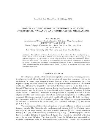 BORON AND PHOSPHORUS DIFFUSION IN SILICON ...