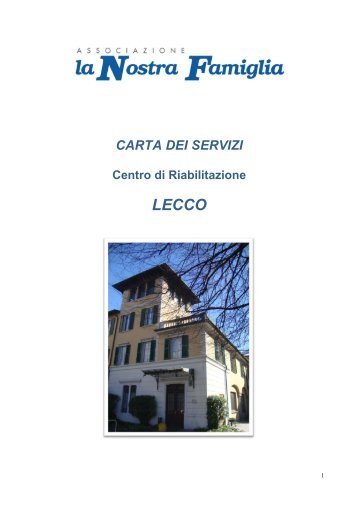 carta dei servizi sede di Lecco - IRCCS Eugenio Medea