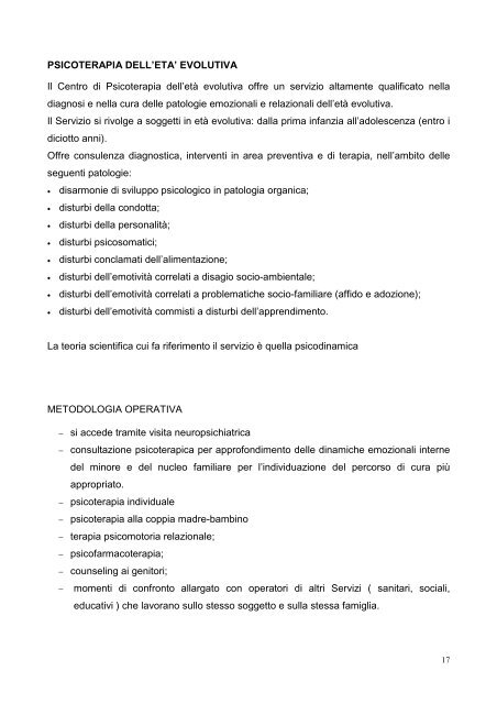 carta dei servizi sede di Lecco - IRCCS Eugenio Medea