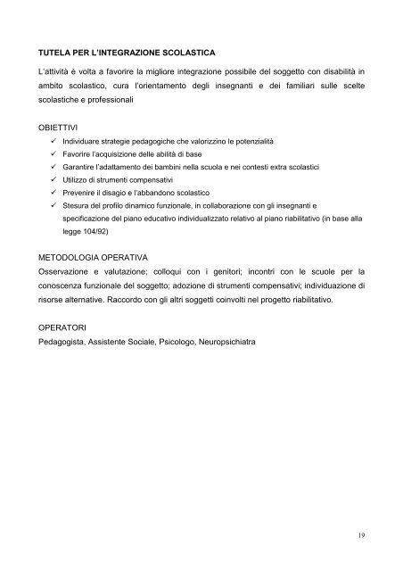 carta dei servizi sede di Lecco - IRCCS Eugenio Medea