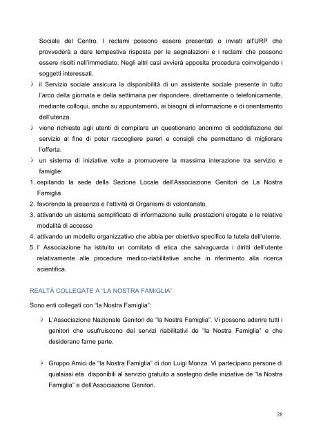 carta dei servizi sede di Lecco - IRCCS Eugenio Medea