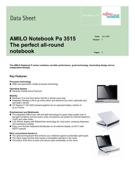 AMILO Notebook Pa 3515 The perfect all-round ... - Bulcom2000.com