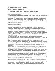 2009 Diablo Valley College Kevin Towhy Memorial Collegiate ...