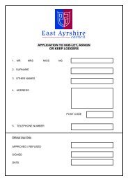 Transfer of tenancy application form - East Ayrshire Council