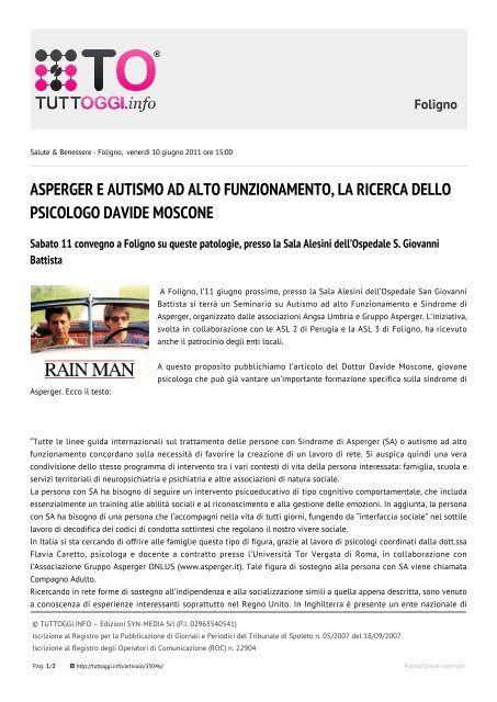 asperger e autismo ad alto funzionamento, la ricerca dello ... - Tuttoggi